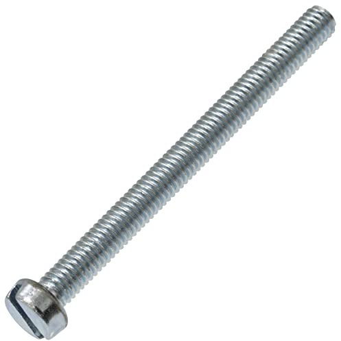 AERZETIX - C60144 - Lot de 10 Vis à métaux à tête cylindrique M3.5x40 mm à empreinte fendue S - boulon d'assemblage - DIN 84 - dureté 4.8 - en acier zingué - couleur argent