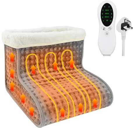 XPJBKC Electric Foot Warmer, Cold Feet Warmers for Women Men, Cosy Heated Foot Warmers with 10 Heat Levels, 3 Timer Settings and Removable Lining, Foot Heater Warmer for Office, Living Room, Bedroom