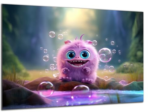 Munera Design - Bild 56x84 - süße Tiere Fantasie-Wesen süsses Monster - Wand-Bilder Kinder-Zimmer