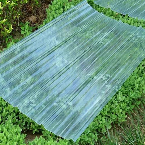 Panneaux de Toiture Ondulé,Feuille de Toit Transparente de 1.5mm,Résistance Aux Chocs Panneaux d'Éclairage Naturel for Serre Carport,Tole Ondulée for Carport Véranda (0.9x1m/35x39in)