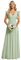 Ever-Pretty Robe de Soirée Dos Nu pour Femme Manches Volantées Mousseline Col V Plissé Robe de Demoiselle d'honneur Longue Élégante Verte Menthe 48