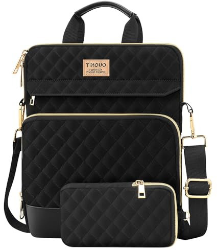TiMOVO 13 Inch Tablet Sleeve Bag with Shoulder Strap for iPad Air 13 M3 2025, iPad Pro 13, iPad Pro 12.9, Galaxy Tab S9 Plus/S10 Plus/S9 FE+/S9 FE Plus 12.4, Remarkable Paper Pro 11.8, Black