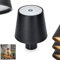LED Tischleuchte Salgadinho, dimmbare Tischlampe aus Metall/Kunststoff in Schwarz/Weiß, Tischleuchte m. Touchdimmer, USB-C Anschluß, Akku, 3 Watt, 300 Lumen, 3000 Kelvin, für Innen und Außen, IP44