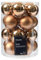 Weihnachtskugeln Glas 6cm x 20 Stück - matt & glänzend - Christbaumkugeln Weihnachtsbaumkugeln für Weihnachtsbaum zu Weihnachten - Christbaumschmuck & Weihnachtsbaumschmuck - Pekanuss Braun