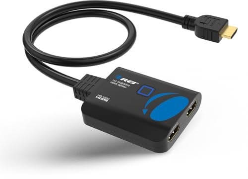 OREI HDMI Splitter Mirror Display 1 in 2 Out - Ultra HD 4K @ 30Hz, 3D & Full HD 1080P Support for Xbox, PS4, Blu-ray, Apple TV, HDTV - Will not Extend Display Screen
