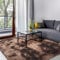 SOANNY Hochflor Wohnzimmer Teppich, Waschbar Anti-Rutsch, Flauschige Moderne Langflor Shaggy Teppich für Schlafzimmer & Kinderzimmer, Bettvorleger Matte, 120x180 cm, Braun