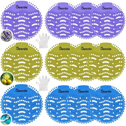 12 Urinal Screens, Urinal Deodoriser Splash Mats-(12 Gloves) Fits Most Urinals & Waterless, Anti-Splash, Odour Neutraliser, Long-Lasting 30 Days, Ideal for Bathrooms, Offices,Bar,school,& More.