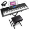 MAX Rhapsody61 - Keyboard Piano, 61 Tasten E Piano, mit Kopfhörer, Keyboard Ständer und Klavierhocker, LCD Display, 50 Demo Songs, Piano Keyboard, Lern-Funktion, 300 Klangarten - Komplett Set