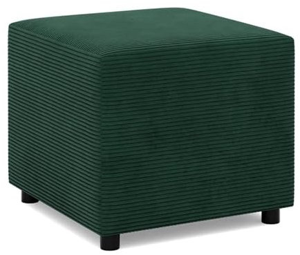 Mebligo - Fußstütze für Sessel 50 x 50 cm NEO Kollektion, Bequemer Hocker als Auflage, Pouf Hocker, Aus Hochwertigen Materialien, Sitzpouf, Fusshocker Gepolstert für Sessel, Dunkelgrün