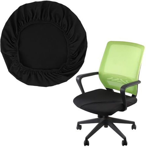 Hopton Bürostuhl Bezug, Weich Stretch Stuhlhussen, Waschbar Sitzbezug Stuhl, Schwarz Anti-Falten Stuhlbezug Sitzfläche für Esszimmer Büro Bar