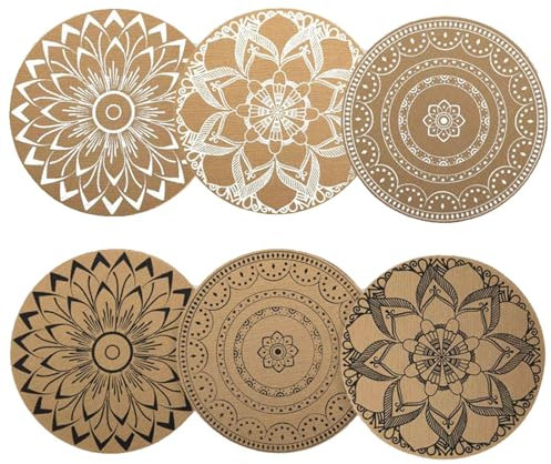 6 Pezzi Tovagliette Americane Lavabili,Sottopiatti, Tovagliette Rotonde Bohémien, Tovagliette PUò Essere Usato Come Oggetti Di Scena per Le Riprese E Decorazioni per La Tavola