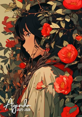 Agenda Scolaire 2025-2026: Femme & Fleurs Manga | Journalier (une page par jour) | 12x17 cm | Format A5 | Sept 2025 – juil 2026 | Collège, lycée & étudiant | Ado garçon & fille | Anime & Kpop