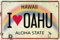 Hawaiian Vintage Postkarten 30 Stück – I love Oahu Nummernschild von