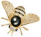 Gleamart Honey Bee Broche Animal Strass Insectes pour Femmes Fille Noir