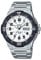 Casio Herren Analog Quarz Uhr mit Edelstahl Armband MRW-200HD-7BVEF, Silber, Weiß