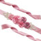 Cintura con fiore rosa con strass luccicanti, cintura per matrimonio, abito da sera da damigella d'onore, rosa nuda