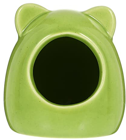 VILLCASE 1 STÜCKE Einzigartige Bär Form Keramik Hamster Schlafnest Hideout Cage Sommer Kühlhaus Heimtierbedarf für Kleintiere - Größe S (Zufällige)