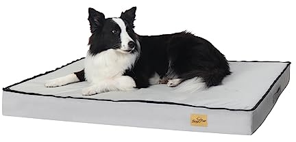 BingoPaw orthopädisches Hundekissen große Hunde: wasserdichtes Hundebett mit dichkem Schwamm - hautfreundliches Hundematte Hundematratze in Größe XL 110x85x10 cm grau