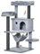 PawHut Árbol Rascador para Gatos 48x48x107 cm con Cueva de Fieltro Desmontable Hamaca Camas de Felpa Múltiples Plataformas Postes Rascadores de Sisal y Juguetes Gris