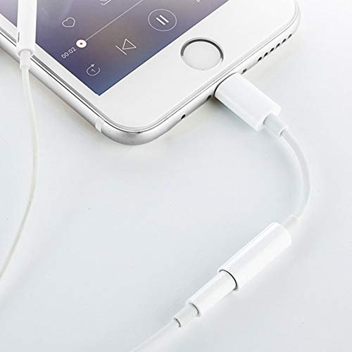 BLKEER Headphone Adapter for iPhone Dongle 3.5mm Mic Jack Earphones Stereo Cable Call Adapter for iPhone 13 12/11 Pro/8/8Plus/7Plus/XS MAX（Need app）