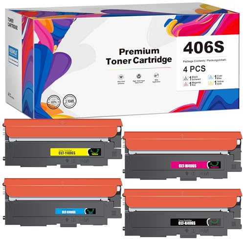 KEENKLE CLT-P406C Multipack Toner Kompatibel für Samsung CLT-P406C CLT-K406S für Samsung Xpress CLP-365 CLX 3305 C460W C410W CLP-360 CLP-365W CLX-3305FN CLX-3305W CLX-3300 C460FW (4er-Pack)