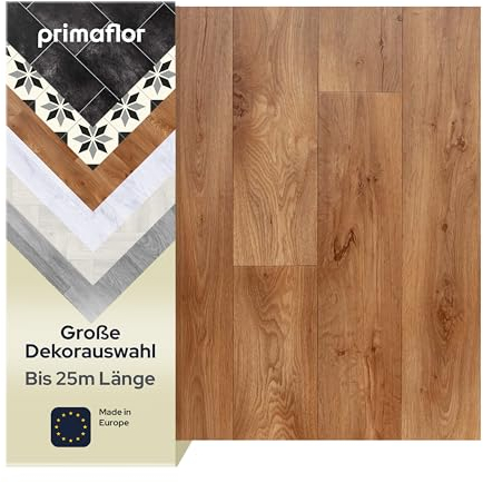 Primaflor PVC Bodenbelag Meterware - TURIN, Diele Naturholz 1300, 2,00m x 3,00m, Vinyl-Boden in Holzoptik für Küche, Wohn- und Badezimmer, Hochwertige Auslegware, Anti-Rutsch Oberfläche