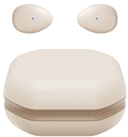 Mini Wireless Bluetooth Ohrhörer Kleine Kopfhörer Semi In-Ear Headset mit Ladetasche Freisprecheinrichtung für iPhone und Android Handys (hautfarben)