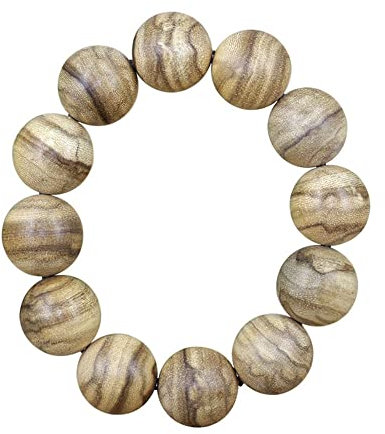 Lllunimon 20 mm Papua -Agarwood -Armband -Milch -Weihrauch, natürlicher Agarholz Buddha Perlen EIN Kreis Armband Rosenkranz zum Singen von Meditation
