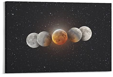 November 2022 Lunar Eclipse Poster Gemälde Leinwand Wandkunst Wohnzimmer Poster Gemälde 40 x 60 cm
