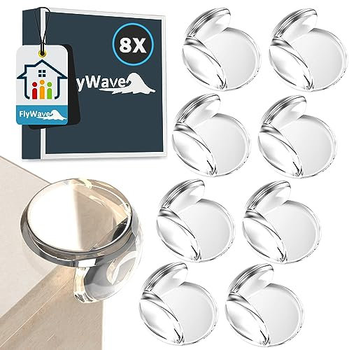 Protège Coin de Table Bebe 8 Pcs, FlyWave Coin de Table Protection des Bords Autocollante, Non Toxiqueprotection Coin de Table Bébé, Tous Les Meublescoin de Table Protection Bebe |Rond