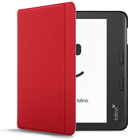 Forefront Cases Hülle für Tolino Vision 6 (Modell: 2021) - Rot - Dünn und Leicht, Smart Auto Schlaf/Wach Schutz-Hülle (Tasche) für Tolino Vision 6