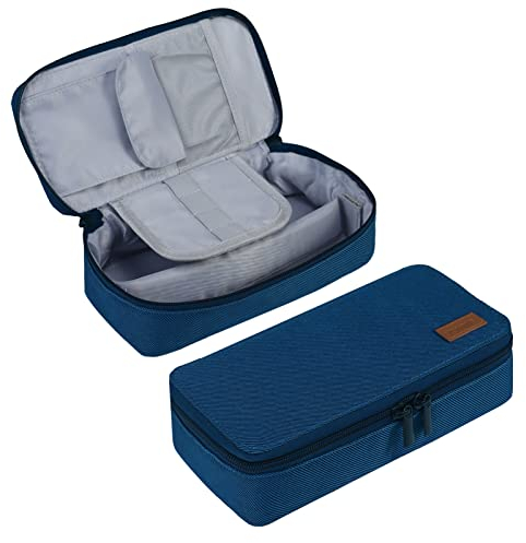 Yommie Federmäppchen Junge Mäppchen Mit Reißverschluss Federtasche Single Etui Groß Federmappe Schlamppermäppchen Mädchen Organizer Federpenal Für Teenager Erwachsene Dunkelblau