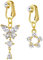 AceFun 2Pcs Faux Piercing Nombril Clip on Piercing Nombril Acier Chirurgical avec Fleur Papillon CZ Dangle Non Percé Faux Nombril Barres Bijoux