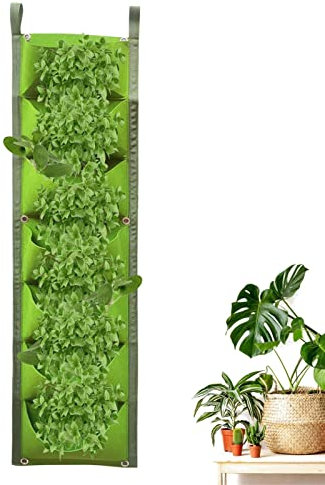 MUMIAO Fioriera verticale - 7 tasche fioriere da parete per piante da interno, fioriera verticale da giardino, tasche per fioriere da parete, fioriera verticale da parete per fiori e ortaggi