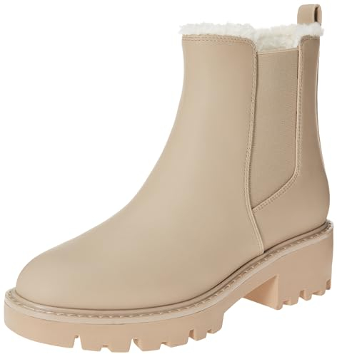The Drop Damen Campbell Sherpa Chelsea Boot, Taupe, 37.5 EU