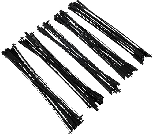 60Pcs Lames de Scie à Chantourner 10/15/18/20/24 Dents Lames de Scie à Chantourner 127 mm Lames de Scie à Chantourner Spirale avec Ergot pour Bois Plastique Mousse Métaux Tendres (60)