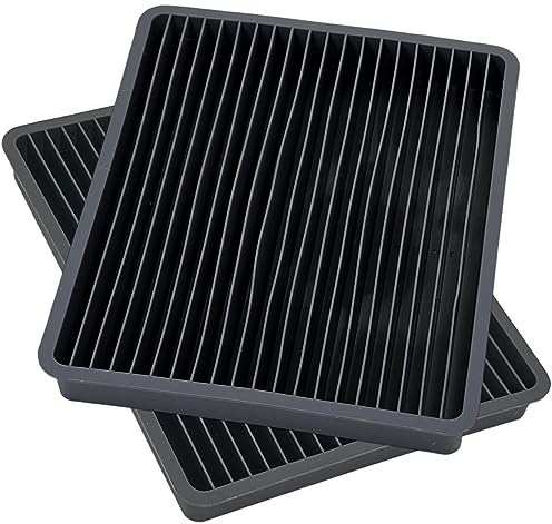 MIJOMA Lot de 2 moules à glaçons pour glace pilée, parfaits pour les boissons glacées, les cocktails et les jus de fruits | Moule en silicone avec mécanisme de rotation et de torsion léger | 17 x 13
