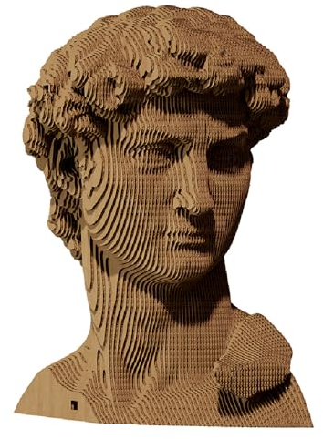 CARTONIC 3D-Puzzle-Set – David – 3D-Puzzle aus Karton – Der Karton verwandelt sich in eine Figur in Relief – alle Altersgruppen – 94 Stück Cardboard 3D Jigsaw Puzzle CARTDAV