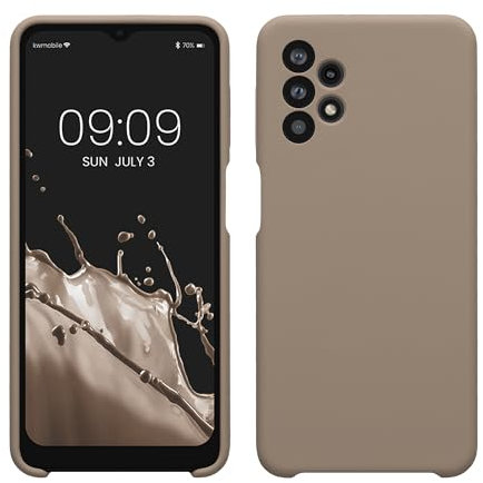 kwmobile Hülle kompatibel mit Samsung Galaxy A32 5G Hülle - Silikon Handy Case - Handyhülle weiche Oberfläche - kabelloses Laden - Taupe