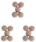Hartholz-Kugeln, massiv, natürliche Buche, 50 mm, 3 Stück