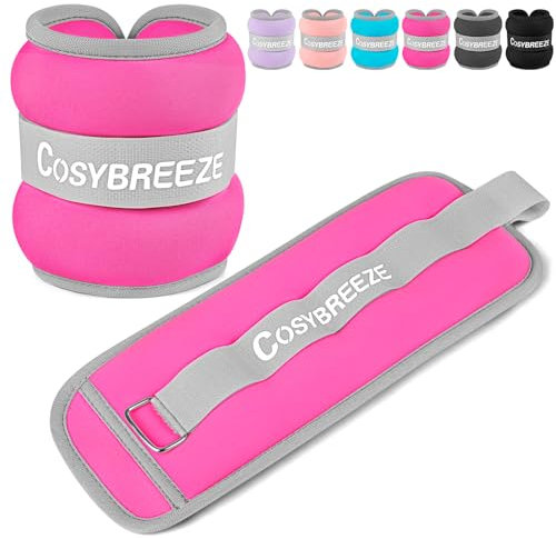 Cosybreeze Gewichtsmanschetten Fuß Gewichte für Beine und Arme Fußgewichte und Fußgelenkgewichte für Fitnessstudio Bewegung Laufen Joggen 3kg 1 Paar Gewichtsmanschetten Hand, Rosa