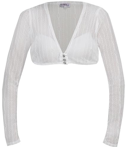 MarJo - Damen Trachten Bluse Langarm GR-8-Hanja-Dorina LA (300300-020037), Größe:44, Farbe:Off White (3497)