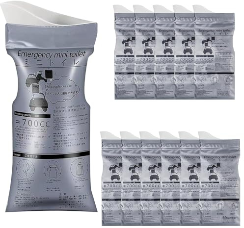 Scettar 12 Pezzi Sacco Urina 700ml,Urinatoio Femminile Portatile,Coni Pipi Donna Monouso,WC Portatile Adulti per Il Campeggio, Il Trekking e Le attività All'aperto