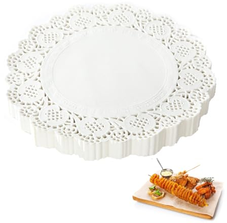 VYIBPDY Spitzenpapier für Kuchen Rundes Tortenspitze Küche Backpapier Weißes Papierdeckchen Tischset Papier für Hochzeit Geburtstag Party Kuchen Pappteller 4.5inch, Tortenunterlage Rund, 140 Stück