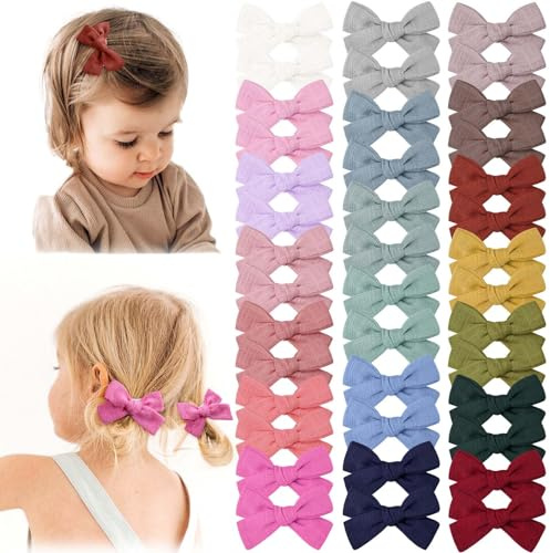 Oaoleer Pinzas para el pelo de bebé, 40 lazos para el pelo totalmente forrados para niñas y bebés, pequeños accesorios antideslizantes para el cabello para bebés, niños y niñas pequeñas (lazos para el