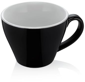 36x Espresso doppio Tasse Obertasse Italia 180 ml schwarz, Porzellan, Doppelter Espresso
