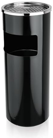 2x Standascher Pulverbeschichteter Stahl/Edelstahl 60 cm rund Aschenbecher