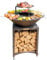 Mon Mobilier Design Fiesta Brasero Haut avec Plaque et Grille Amovible en Acier Barbecue plancha extérieur Ø 75 cm