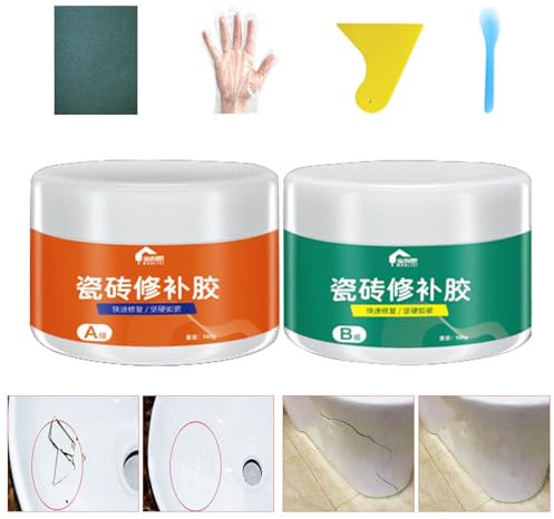 Kit de réparation en fibre de verre pour baignoire, kit de réparation de fibre de verre pour baignoire - Kit de fixation de puce pour douche - Kit de fixation en céramique pour fissures, éclats,