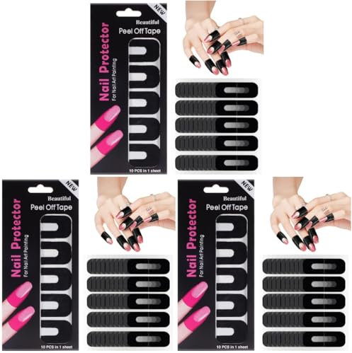 BIUDECO 300 Sheets Nail Protector Stickers for Gel Polish Non- Nail Cover for Finger for and Home Use Prevents Polish Spills and Stains